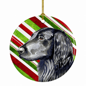 Flat-Coated Retriever Christmas Candy Ceramic Ornament