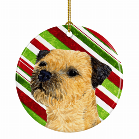 Border Terrier Christmas Candy Ceramic Ornament