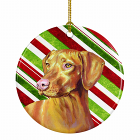 Vizsla Christmas Candy Ceramic Ornament