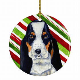 Basset Hound #2 Christmas Candy Ceramic Ornament