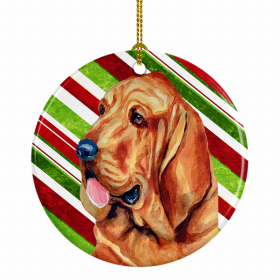 Bloodhound Christmas Candy Ceramic Ornament