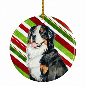 Bernese Mountain Dog Christmas Candy Ceramic Ornament