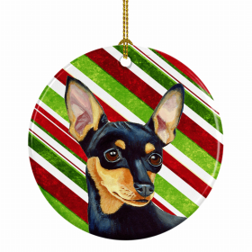 Min Pin Christmas Candy Ceramic Ornament