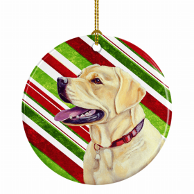 Labrador Retriever Christmas Candy Ceramic Ornament