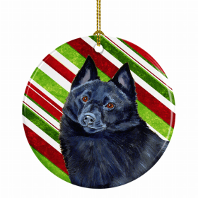 Schipperke Christmas Candy Ceramic Ornament