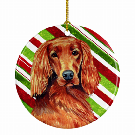 Irish Setter Christmas Candy Ceramic Ornament