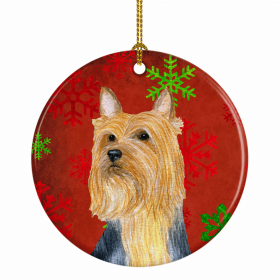 Silky Terrier Christmas Snowflakes Ornament