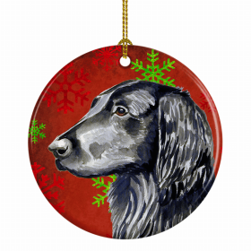 Flat-Coated Retriever Christmas Snowflakes Ornament