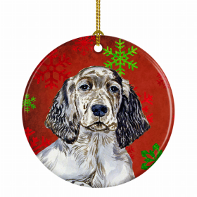 English Setter Christmas Snowflakes Ornament