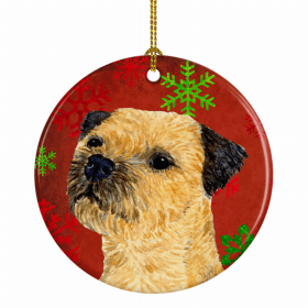 Border Terrier Christmas Snowflakes Ornament