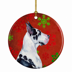 Great Dane #3 Christmas Snowflakes Ornament