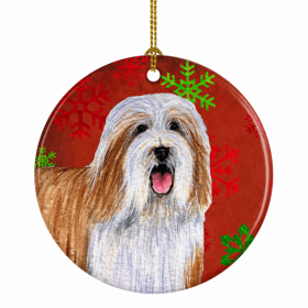 Bearded Collie Christmas Snowflakes Ornament