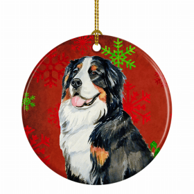 Bernese Mountain Dog Christmas Snowflakes Ornament