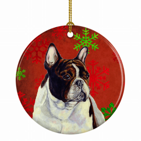 French Bulldog Christmas Snowflakes Ornament