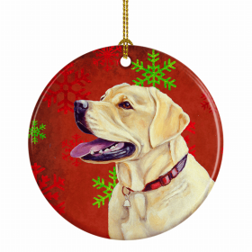 Labrador Retriever Christmas Snowflakes Ornament