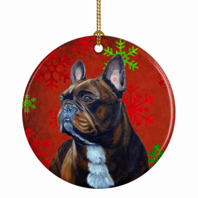 French Bulldog #2 Christmas Snowflakes Ornament