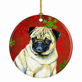 Pug Christmas Snowflakes Ornament