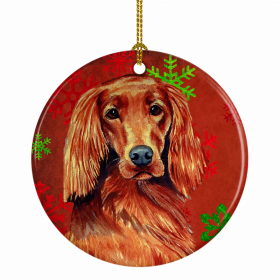 Irish Setter Christmas Snowflakes Ornament