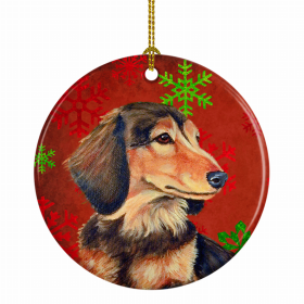 Dachshund #3 Christmas Snowflakes Ornament