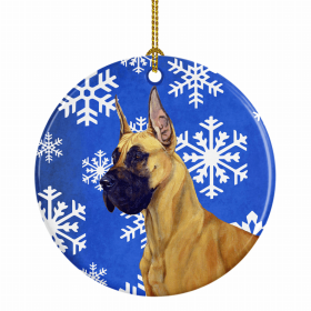 Great Dane Winter Snowflakes Ornament