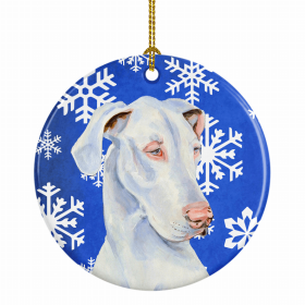 Great Dane #2 Winter Snowflakes Ornament