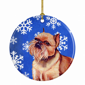 Brussels Griffon Winter Snowflakes Ornament