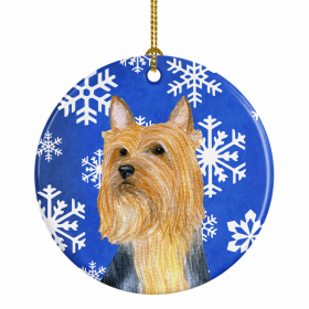 Silky Terrier Winter Snowflakes Ornament