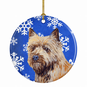 Cairn Terrier Winter Snowflakes Ornament