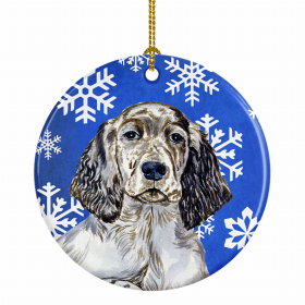 English Setter Winter Snowflakes Ornament