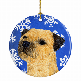 Border Terrier Winter Snowflakes Ornament