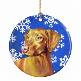 Vizsla  Winter Snowflakes Ornament