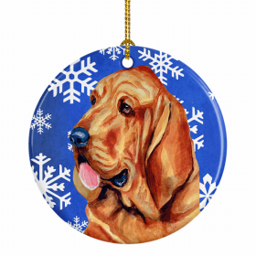 Bloodhound Winter Snowflakes Ornament