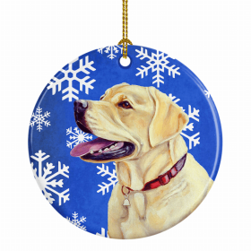 Labrador Retriever Winter Snowflakes Ornament