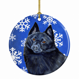 Schipperke Winter Snowflakes Ornament