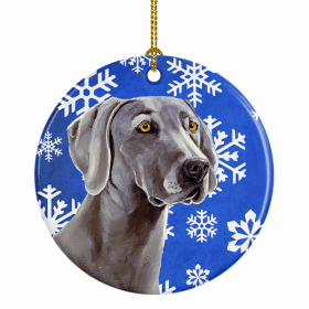 Weimaraner Winter Snowflakes Ornament