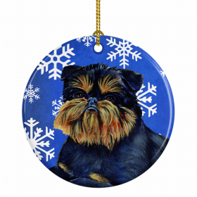 Brussels Griffon #2 Winter Snowflakes Ornament