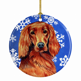 Irish Setter Winter Snowflakes Ornament