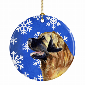 Leonberger Winter Snowflakes Ornament