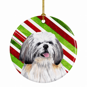 Shih Tzu Christmas Candy Ceramic Ornament