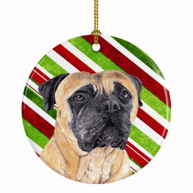 Mastiff Christmas Candy Ceramic Ornament