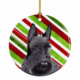 Scottish Terrier Christmas Candy Ceramic Ornament