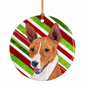 Basenji Christmas Candy Ceramic Ornament