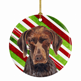 German Shorthaired Pointer Christmas Candy Ceramic Ornamen