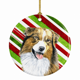 Australian Shepherd #2 Christmas Candy Ceramic Ornament