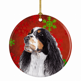 Welsh Springer Spaniel Christmas Snowflakes Ornament