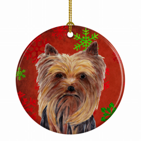 Yorkshire Terrier Christmas Snowflakes Ornament