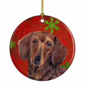 Dachshund #5 Christmas Snowflakes Ornament