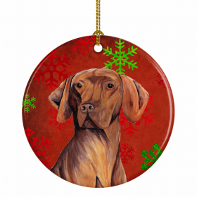 Vizsla #2 Christmas Snowflakes Ornament