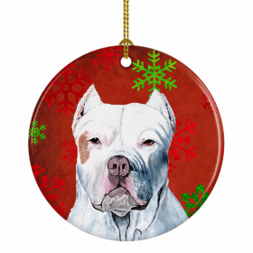 Pit Bull Terrier Christmas Snowflakes Ornament