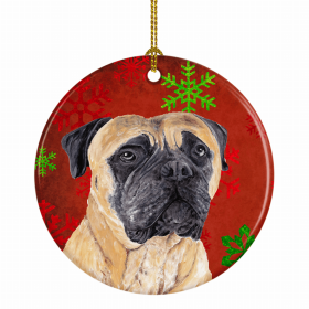 Mastiff Christmas Snowflakes Ornament